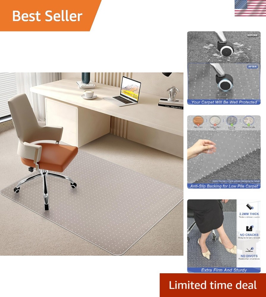 Durable Clear Chair Mat for Low Pile Carpets – Smooth Glide & Non-Slip Protection
