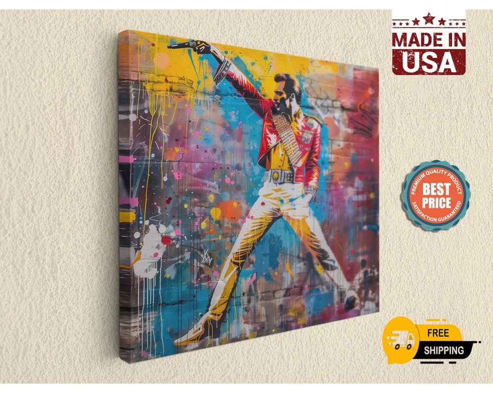 Pop Art Rockstar Banksy on Canvas Print - Home Decor