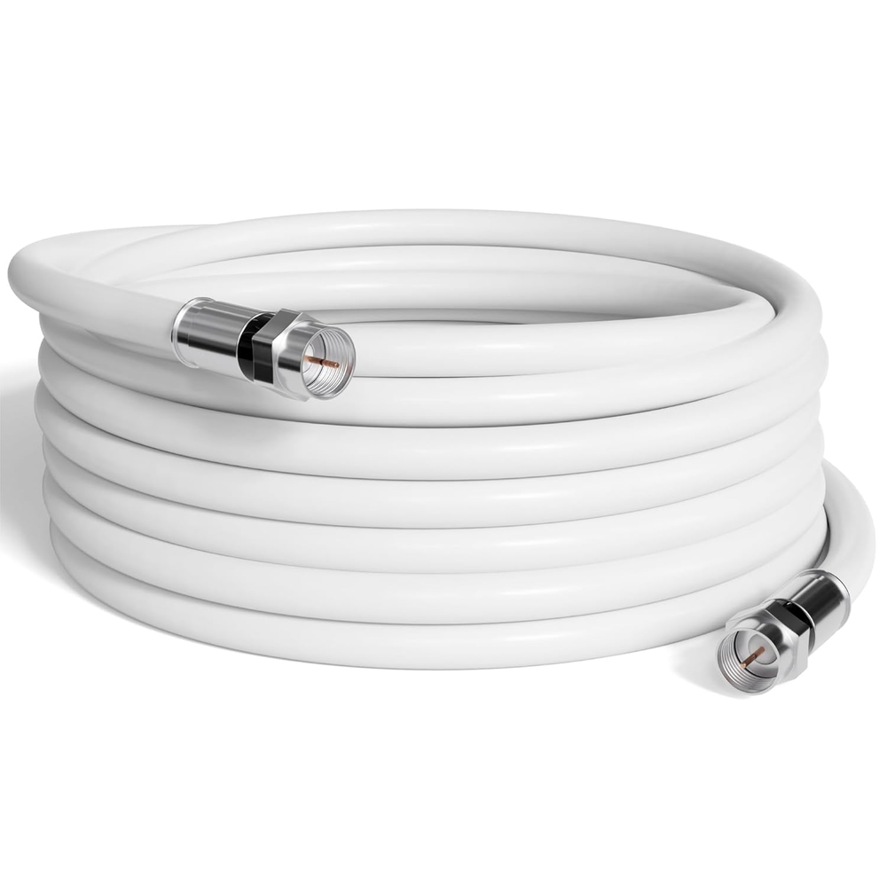 100ft RG6 Coaxial Cable for TV Indoor Outdoor Flexible Coax Wire