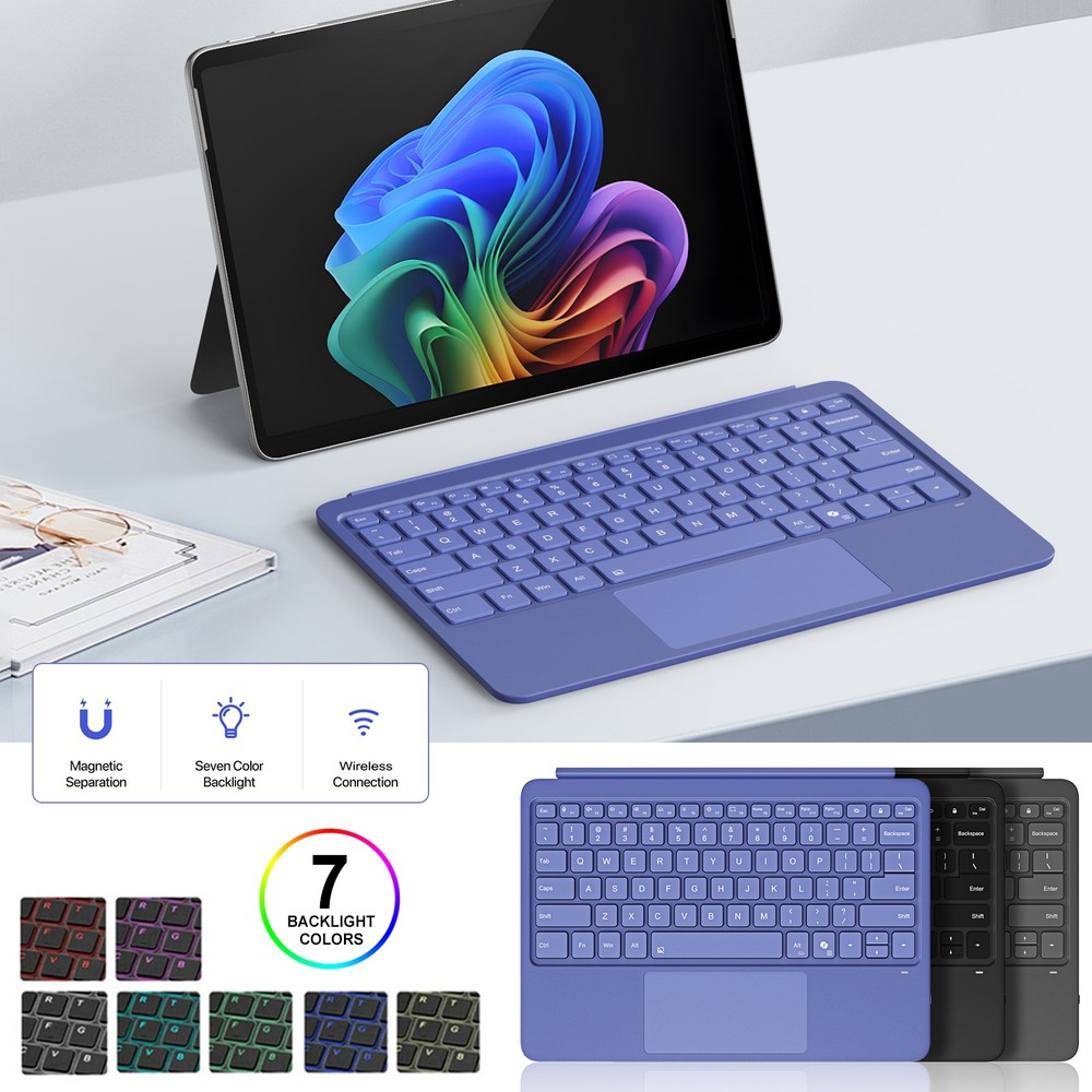 For Microsoft Surface Pro 12 inch (2025) Bluetooth Wireless Keyboard w/ Trackpad