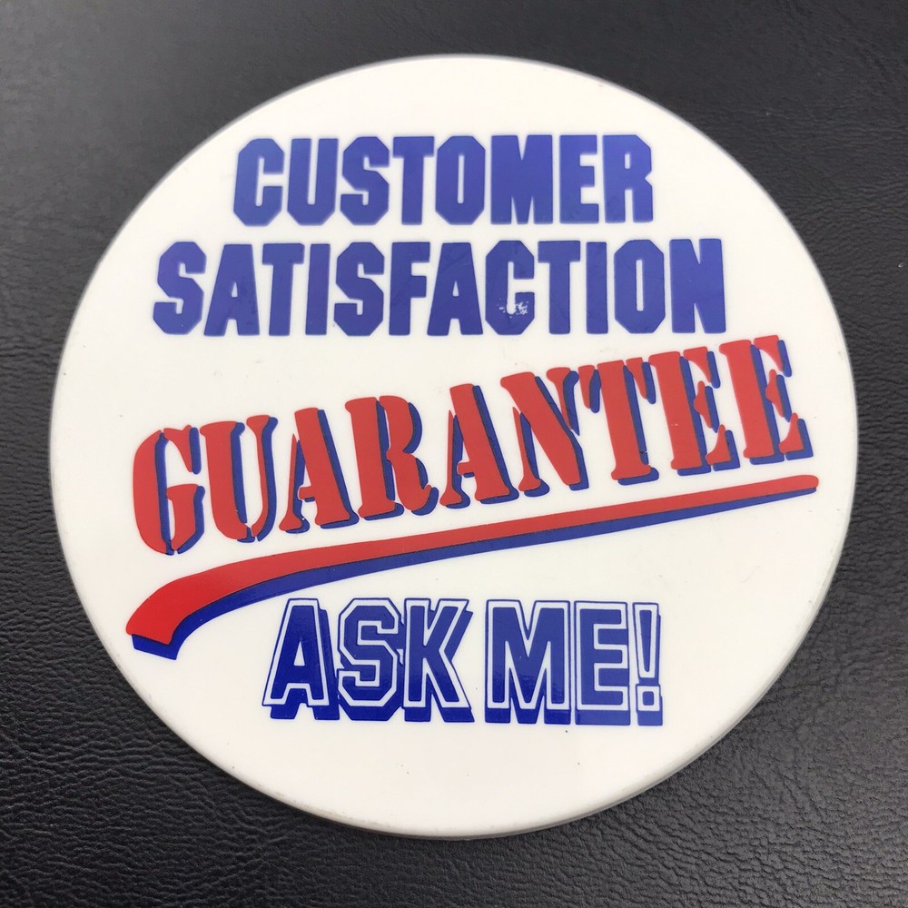 Customer Satisfaction Guarantee Pin Button Pinback Vintage-image