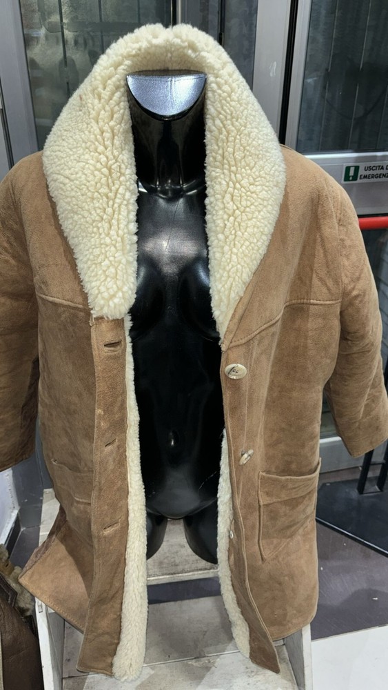 Vintage Brown Shearling Sheepskin Jacket Size 46 LLD311