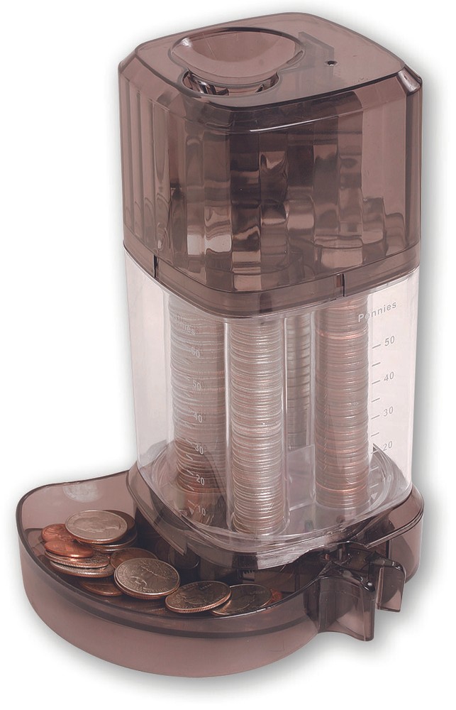 Automatic Coin Sorter Piggy Bank - First Piggie Bank Toy Sorts And Stacks