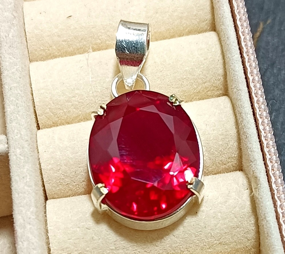 EGL Certified 40.60 Ct Natural RUBY 925 Solid Silver Pendant Loose Gemstone
