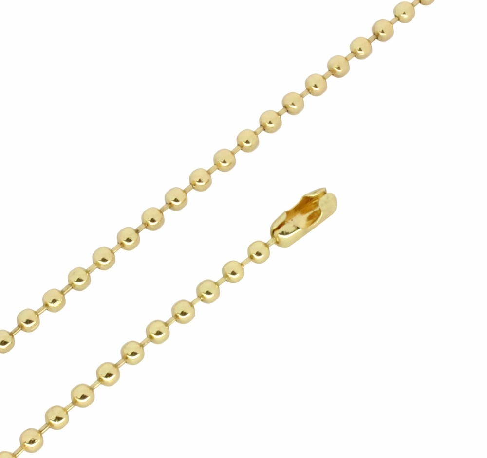 3.2mm Round Ball Chain 14k Gold Plated 16