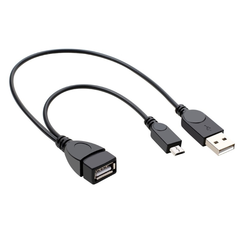 Dual-Purpose OTG Cable with MicroUSB to USB Adapter  