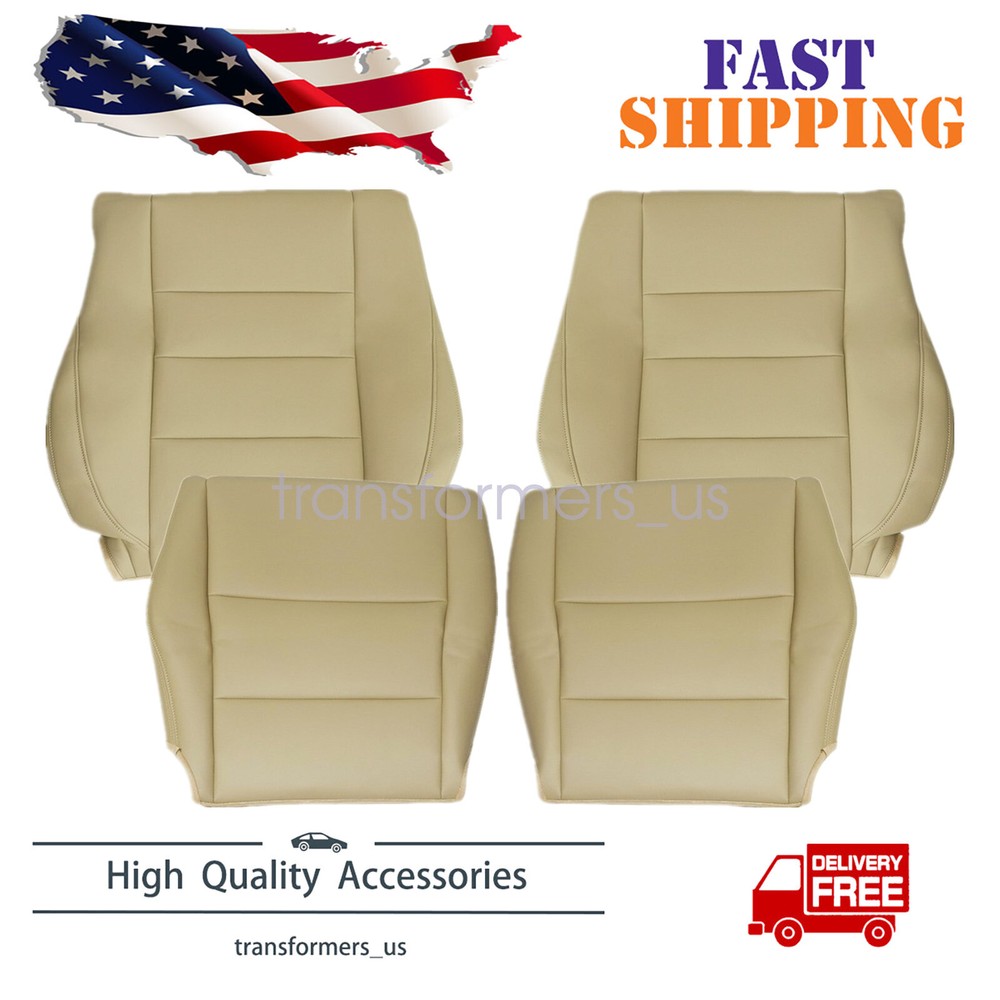 FOR 2008-2012 Honda Accord Sedan Front Bottom & Top Seat Cover TAN 4PCS