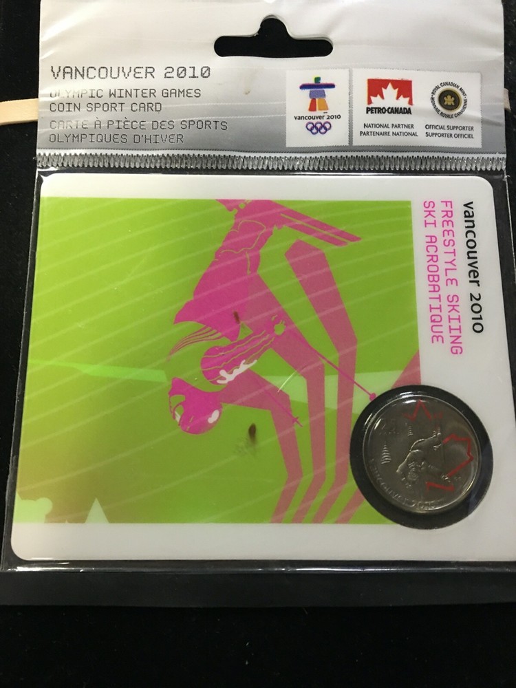 2008 Vancouver Olympics Freestyle Skiing 25-cent Coin Card Set