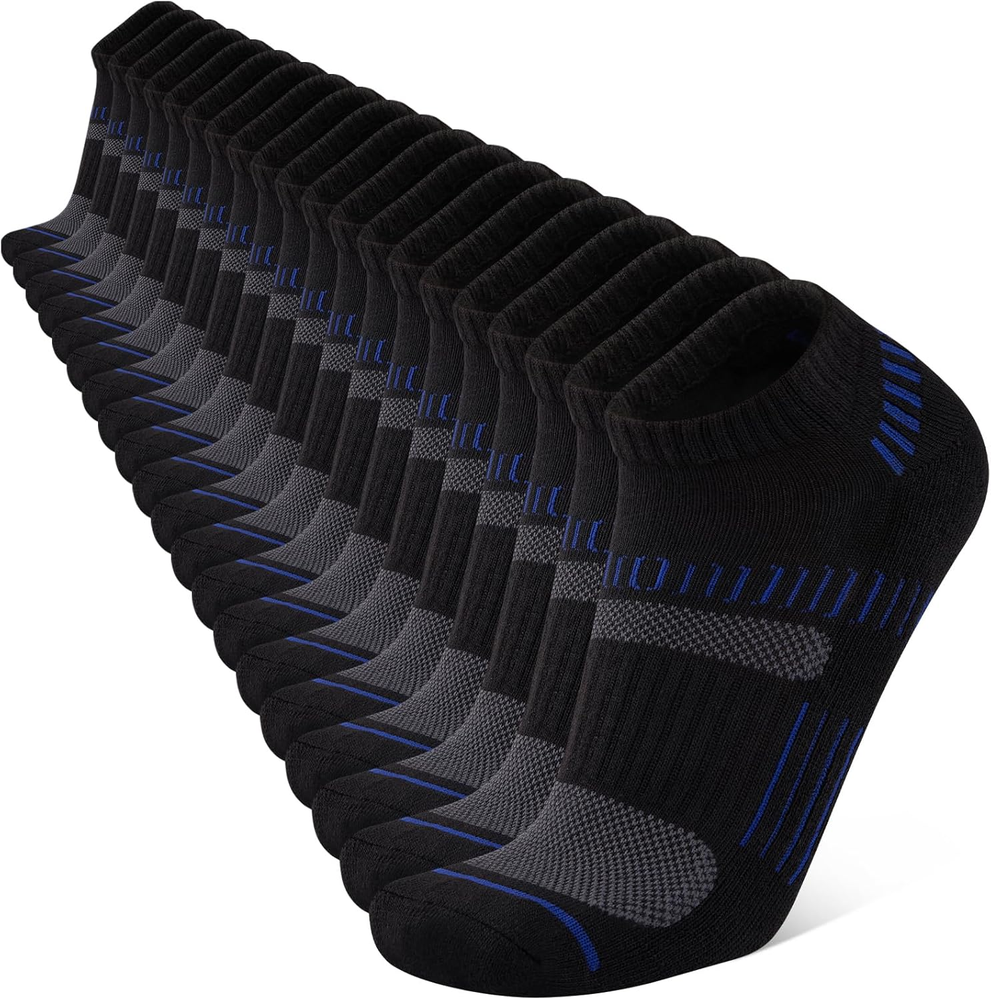 Mens 10 Pairs Ankle Athletic Low Cut Socks Cushioned Breathable Running Performa
