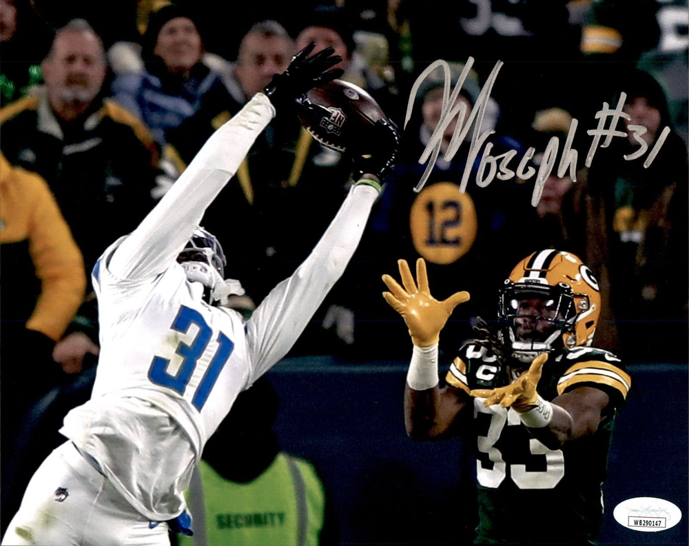 Kerby Joseph Signed Detroit Lions 8x10 Photo JSA COA