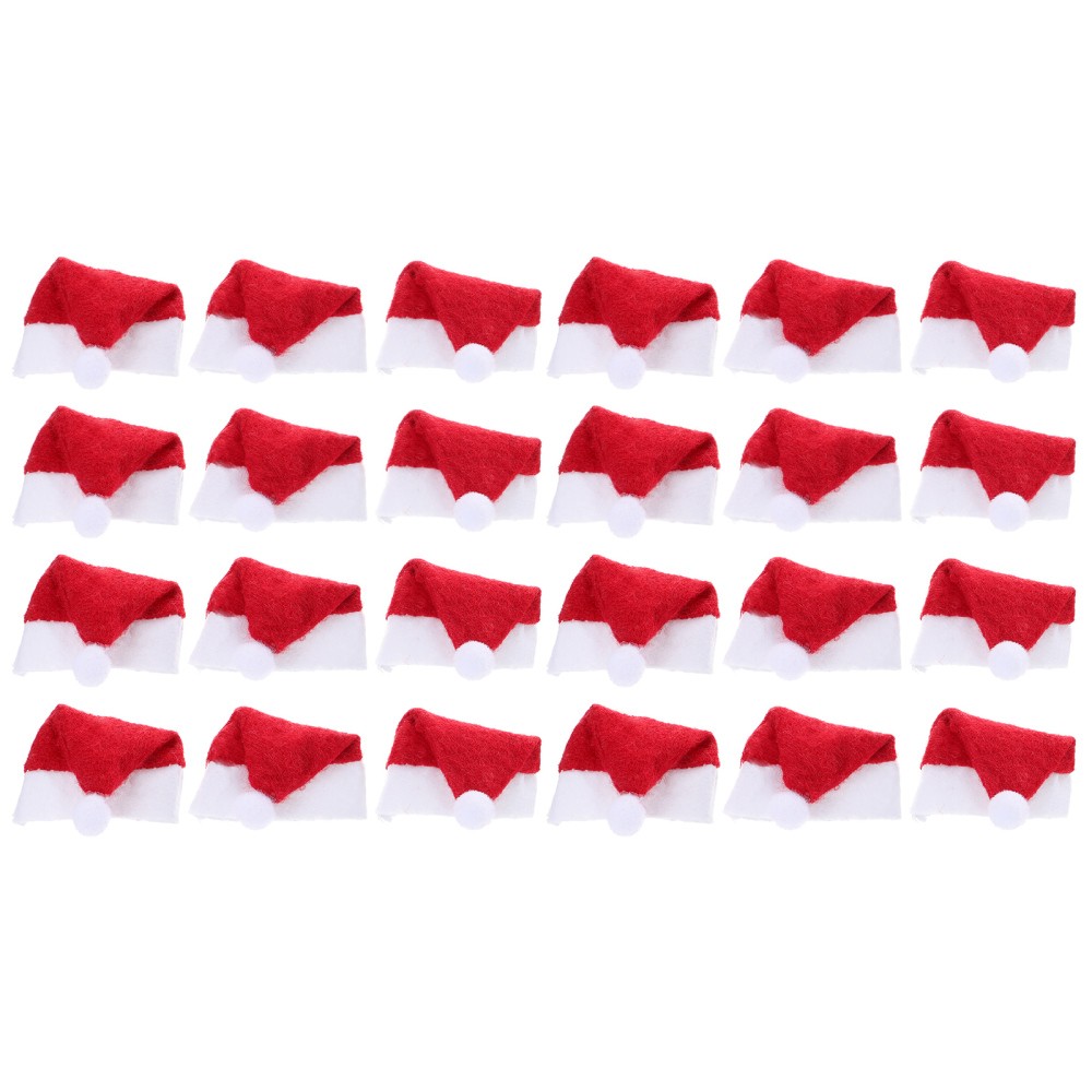 24 Mini Santa Hat Gnomes for Christmas Lollipop Decorations