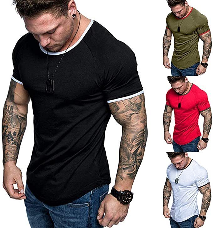 New Ouma Casual Fashion Trend Men's Round Neck Short Sleeve T-Shirt