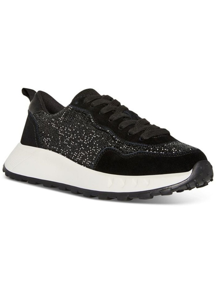 AQUA COLLEGE Mujer Negro Tacón Pull-Tab Lustre Puntera Cuña Tenis Zapatos 8.5 M