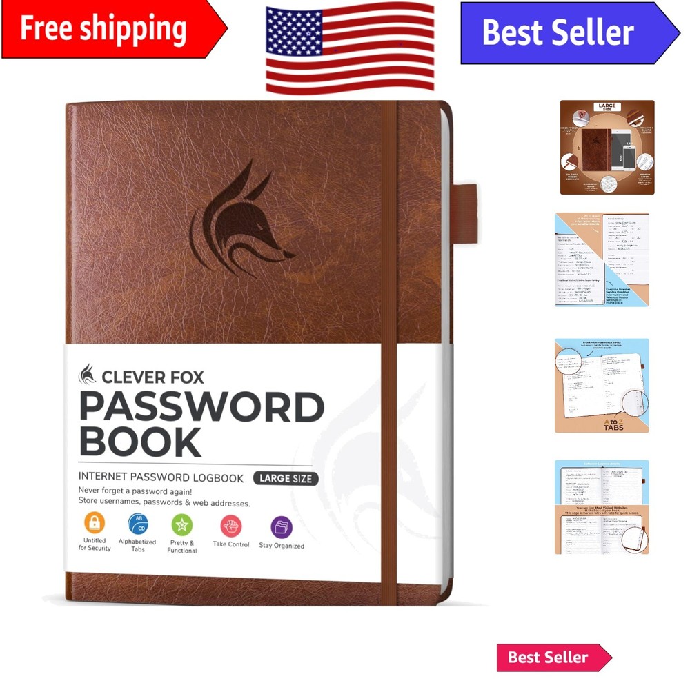 Secure Password Logbook with Tabs - Elegant Modern Keeper for Online Logins  -image