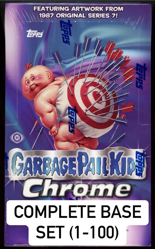 GARBAGE PAIL KIDS TOPPS CHROME SERIES 7 FULL BASE SET 1-100 CARDS