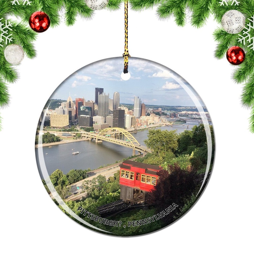 Pennsylvania Pittsburgh Duquesne Incline Christmas ornament city travel souvenir