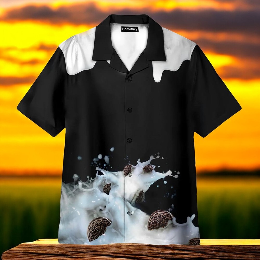 Milk Oreo Cookies Hawaiian Shirt Cosplay Costume for Men Women and Kids