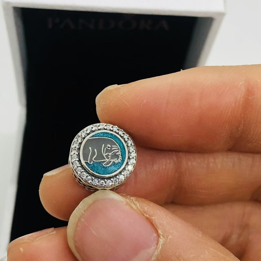 Pandora Manatee Charm S925 Sterling Silver Jewelry Gift Box Included