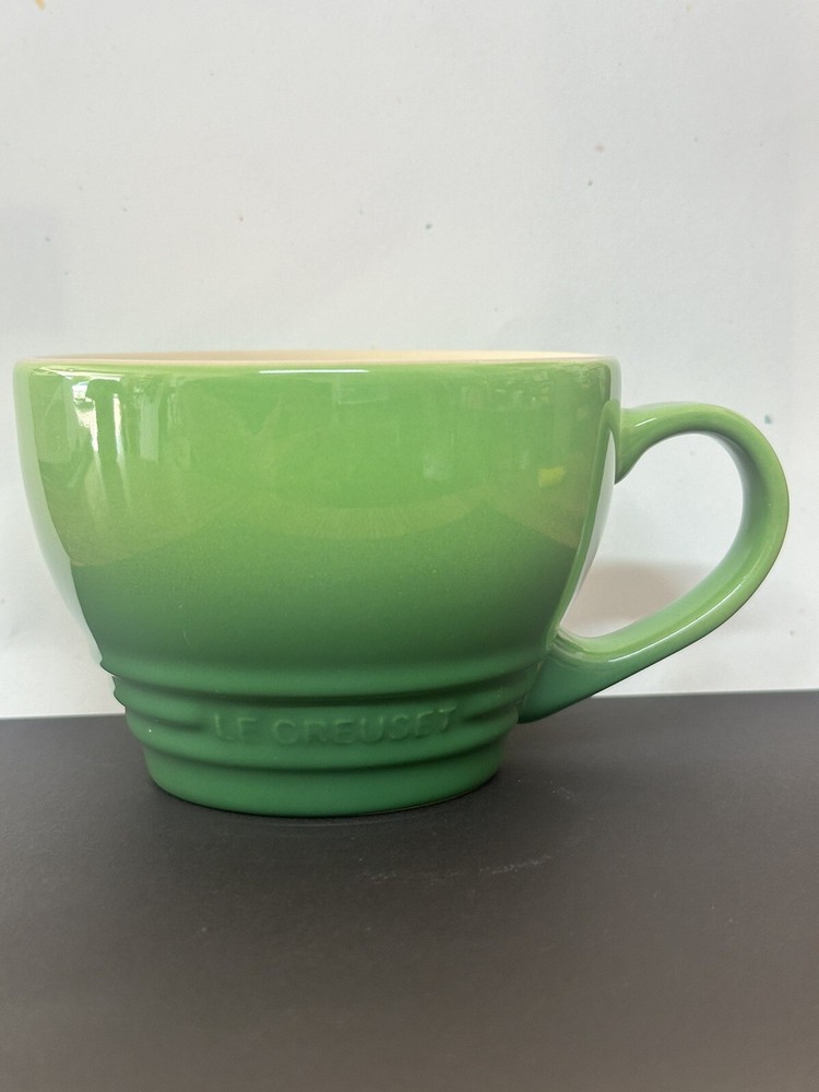 LE CREUSET Giant Cappuccino Cup 14 oz Bistro Mug Coffee Green - NEW