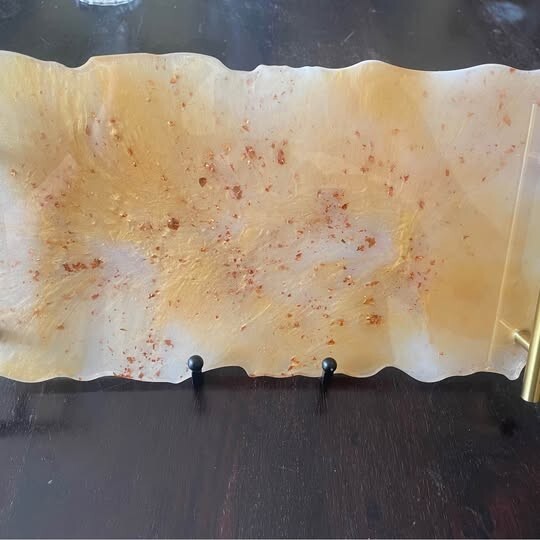 Epoxy resin tray in white, gold, or rose gold finishes