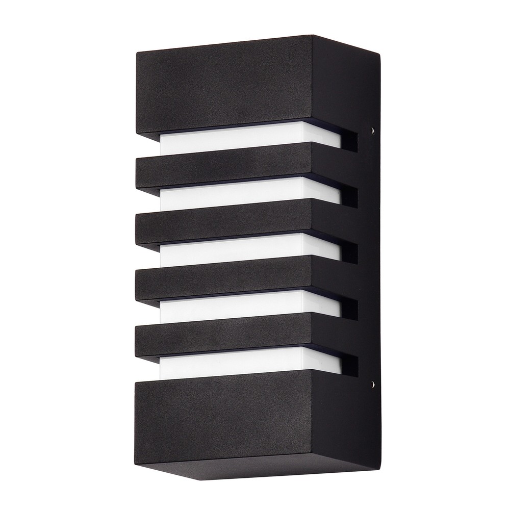 9.75in Matte Black Outdoor Wall Light with Integrated LED