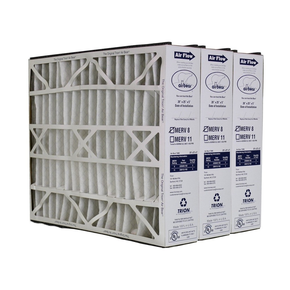 3 Trion Air Bear 20x25x5 Genuine Air Cleaner Filters
