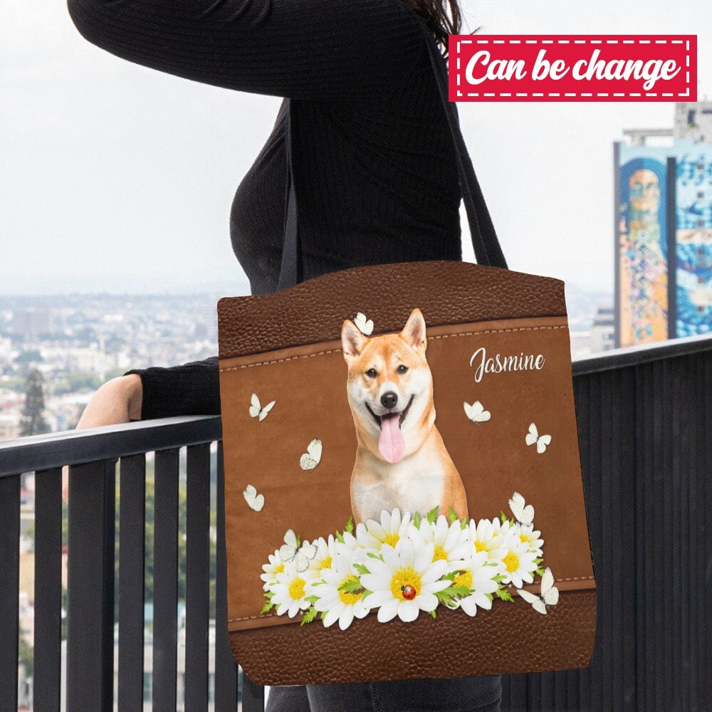 Custom Shiba Inu Tote Bag - Personalized Dog Lover Shoulder Bag-image