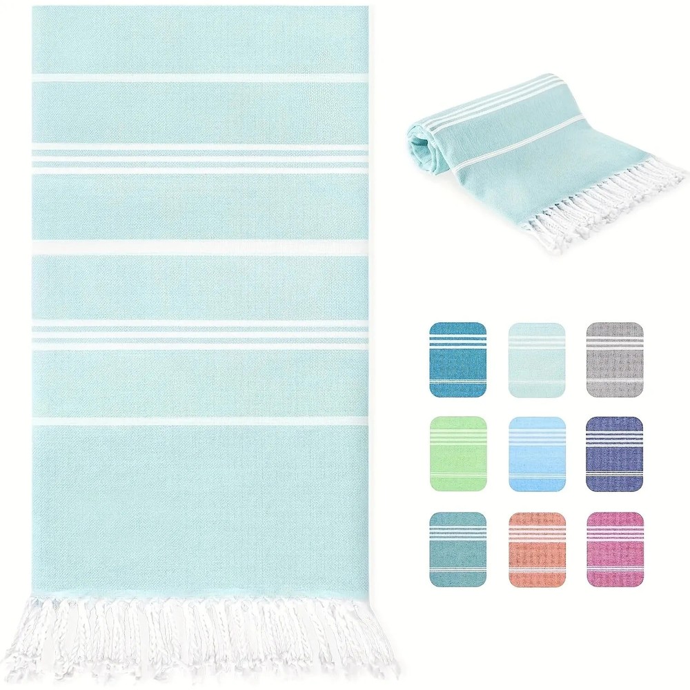 100X180cm Turkish Beach Towel Oversized Sand Free Tassel Dry Swim Light Travel
