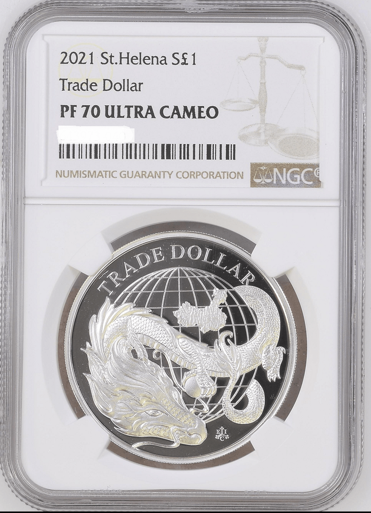2021 St. Helena Modern Chinese Trade Dollar 1oz Silver Coin NGC PF 70 UCAM