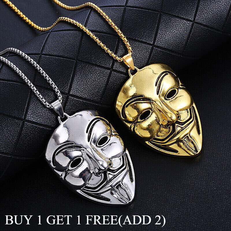 Necklace Joker Mask Hip-hop Personality Simple Atmospheric Vintage Unisex New