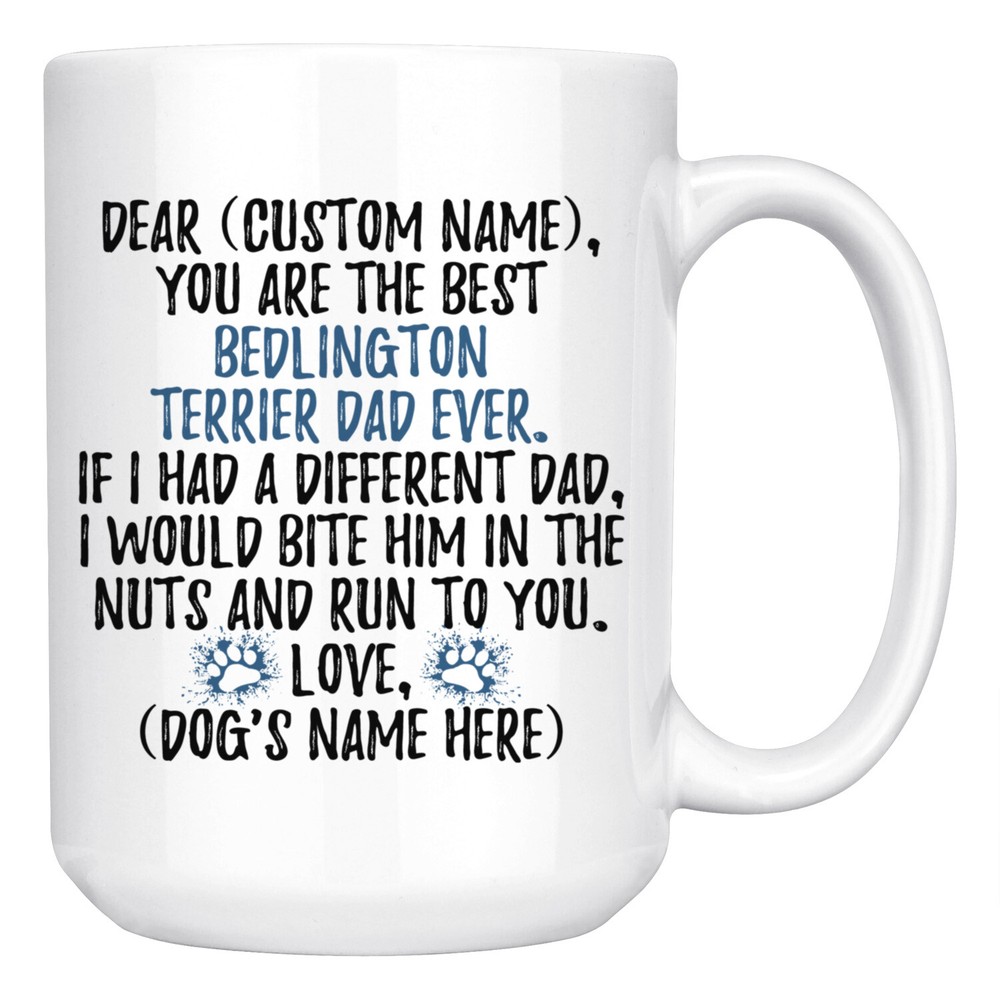 Bedlington Terrier Dad Personalized Coffee Mug for Dog Owners