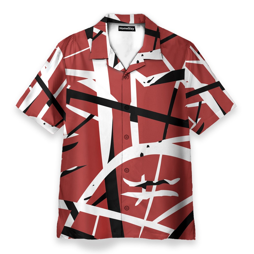 Red Frankenstrat Strings Cosplay Outfit with Hawaiian Shirt and Beach Shorts