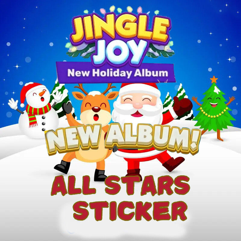 ✨️ Monopoly_GO All 1/2/3/4/5 Star Stickers Cards - Jingle Joy Alumb-Fast