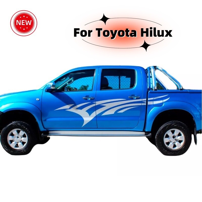 Toyota Hilux Side Door Vinyl Racing Stripe Decals 2-Piece Set