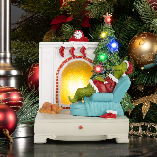 Grinch 9.45-inch Musical Animatronic Decoration with Battery Operation - New