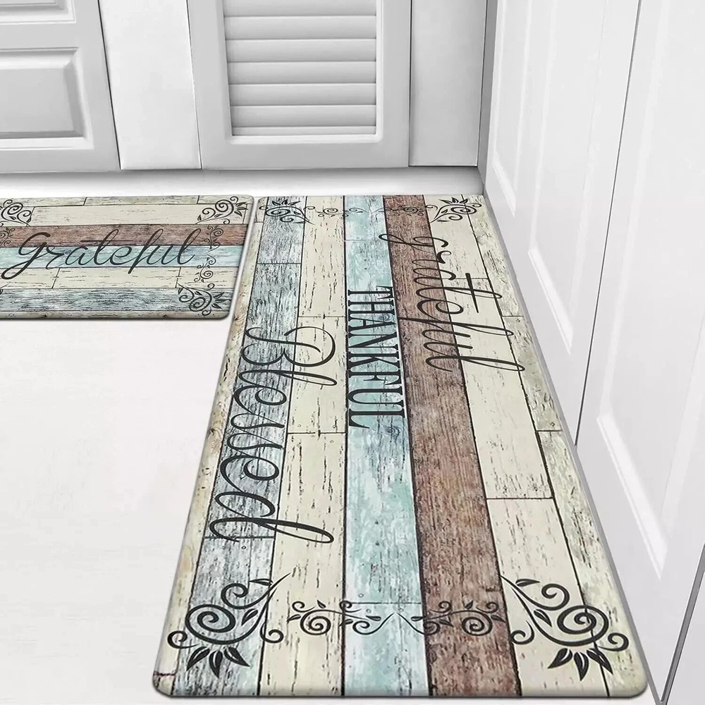 HEBE Anti-Fatigue Non-Slip Cushioned Kitchen Floor Mat Set of 2