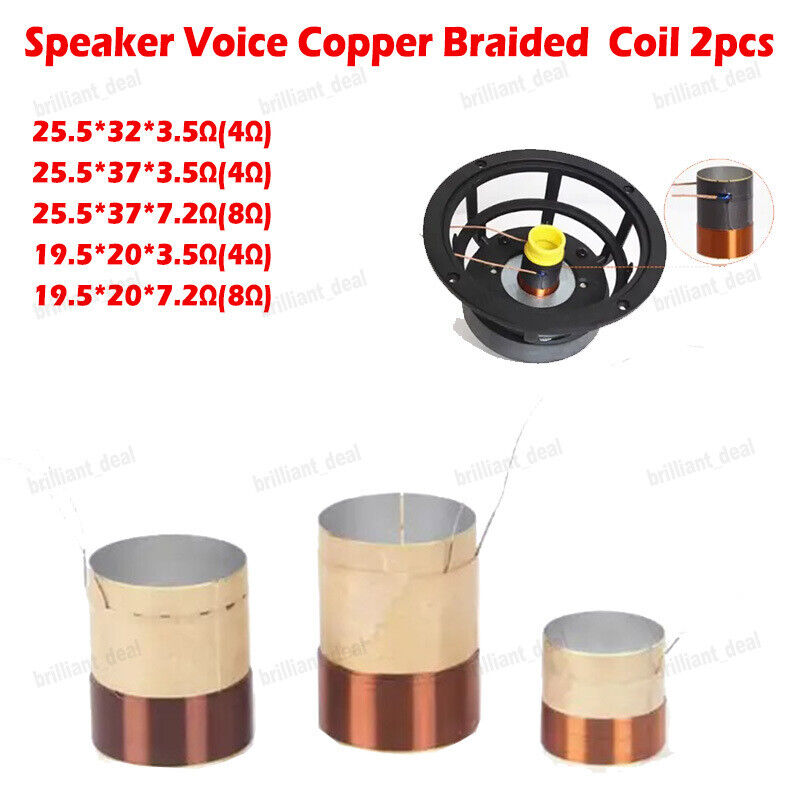 Horn Speaker Voice Coil Braided Copper Lead Mid Bass Repair The Horn Coil 2PCS