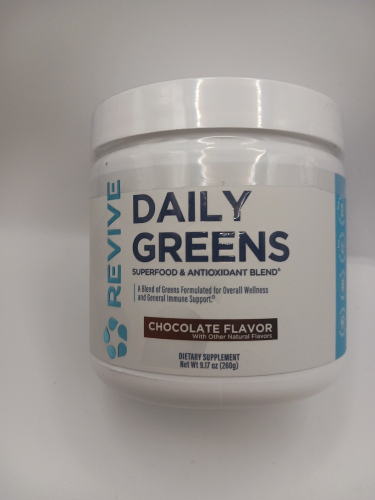 Revive Daily Greens Powder 9.17 oz Chocolate Flavor Exp 12/2026
