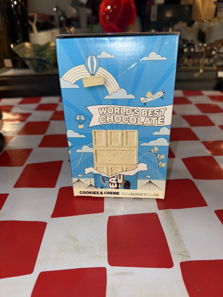 Feastables Mr Beast Cookies and Creme White Chocolate 2.1 oz x 10 BARS BB 9/25
