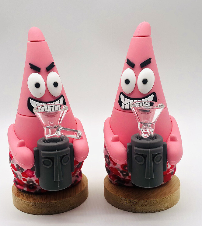 SpongeBob Patrick Star Silicone Water Pipe Glass Bowl Herb Bong