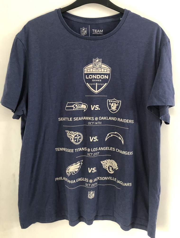 NFL T-shirt London Games 2018 Seahawks Raiders Eagles Chargers Size 2xl 3xl