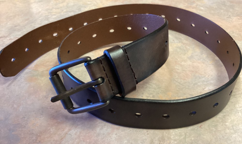 Mens Casual Jeans  Genuine Leather Dark Brown Belt Size M