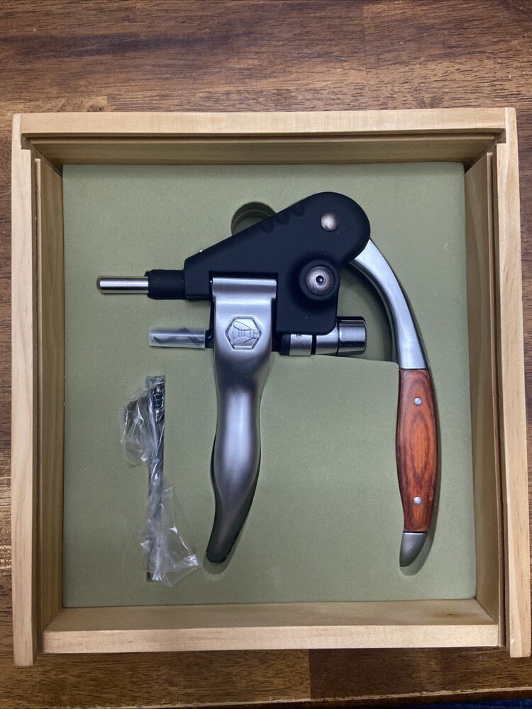 Laguiole Luxury Lever Wine Bottle Opener Bloodwood Wood Handle Box Set STG 18