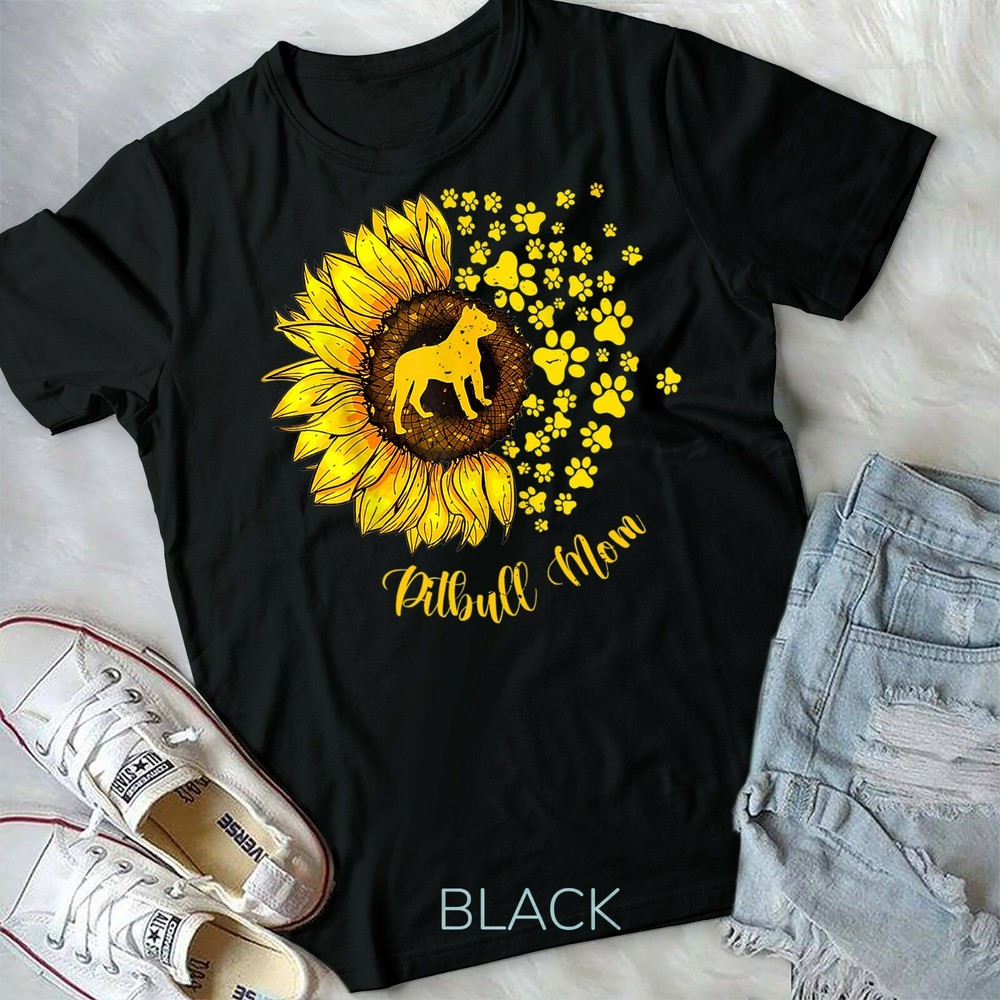 Sunflower Pitbull Mom Dog Lover Unisex Form T-Shirt