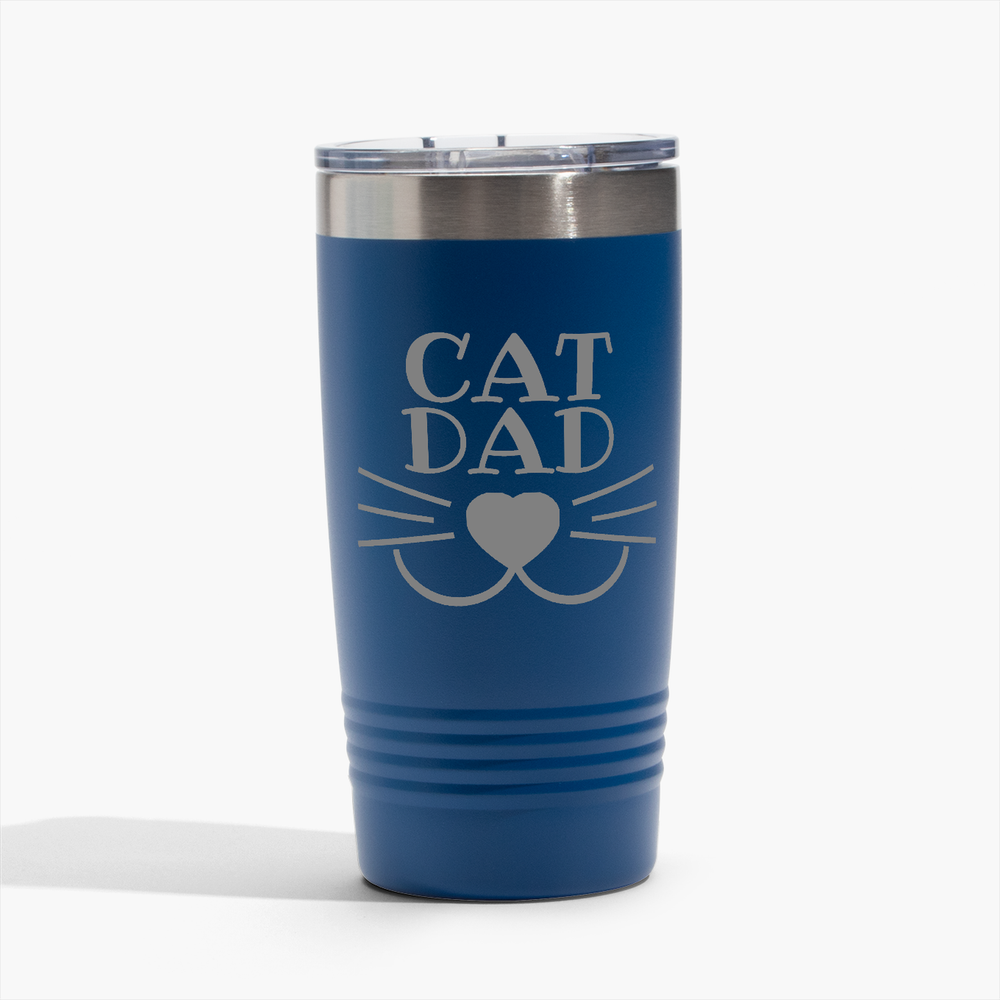 Cat Dad - Blue 20oz Tumbler - Perfect for Gifts! Free Shipping!