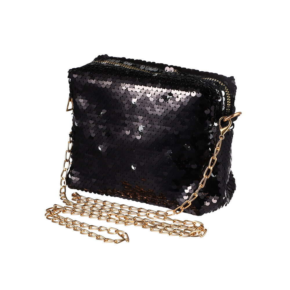 Black Purse Tote Bag for Women Stylish Shoulder Glittering Handbag Work