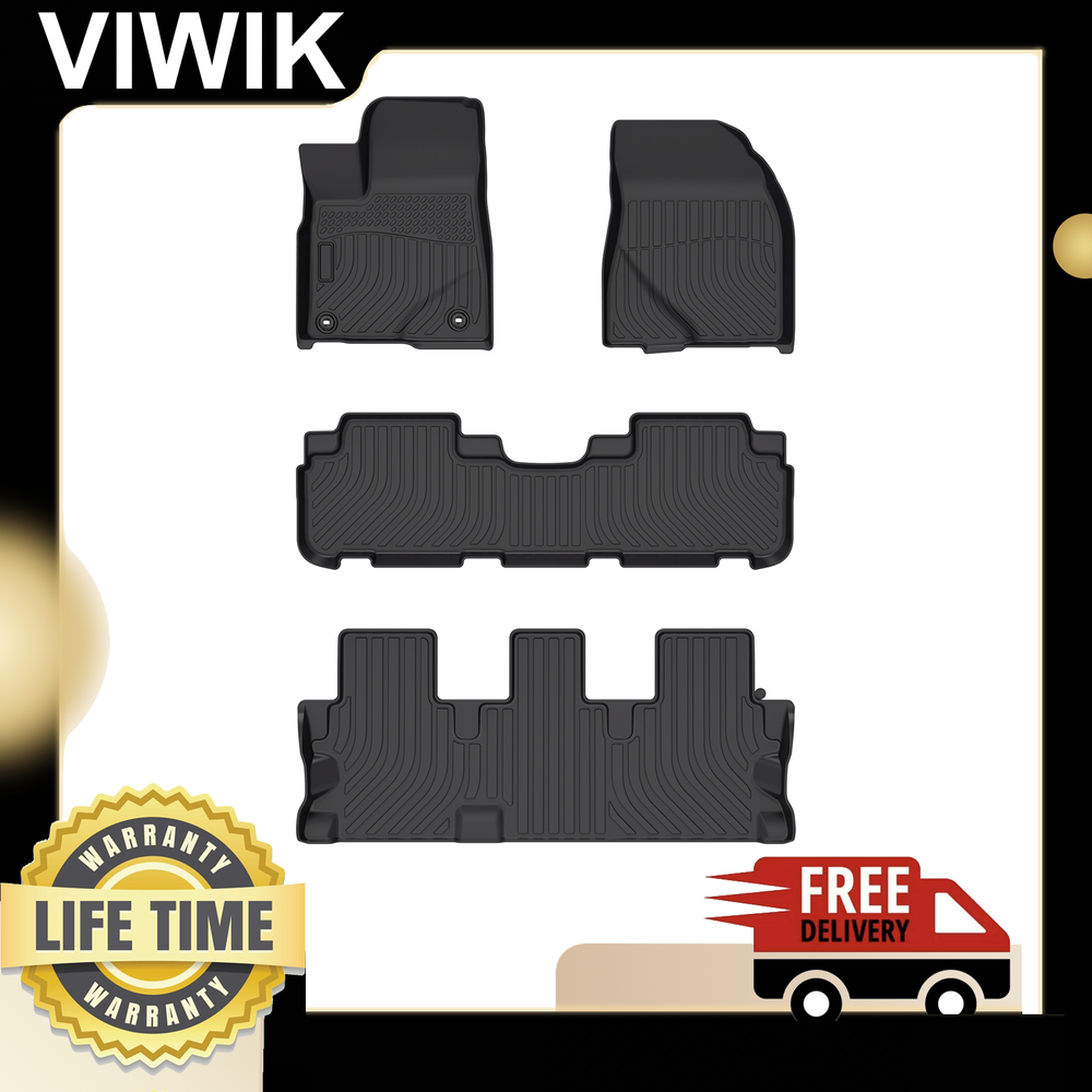 1SET Floor Mats Liners for 2014-2019 Toyota Highlander 8 Seat All Weather