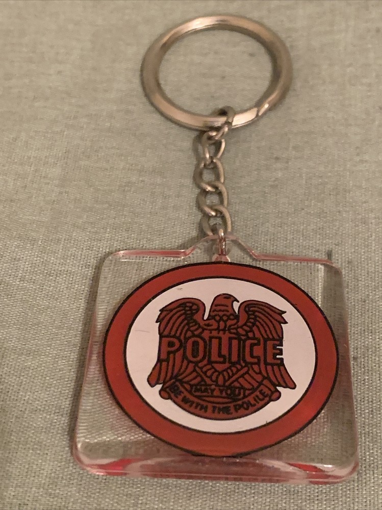 Vintage POLICE Acrylic Rock Band Logo Keychain. VTG. Sting Music Rock n Roll