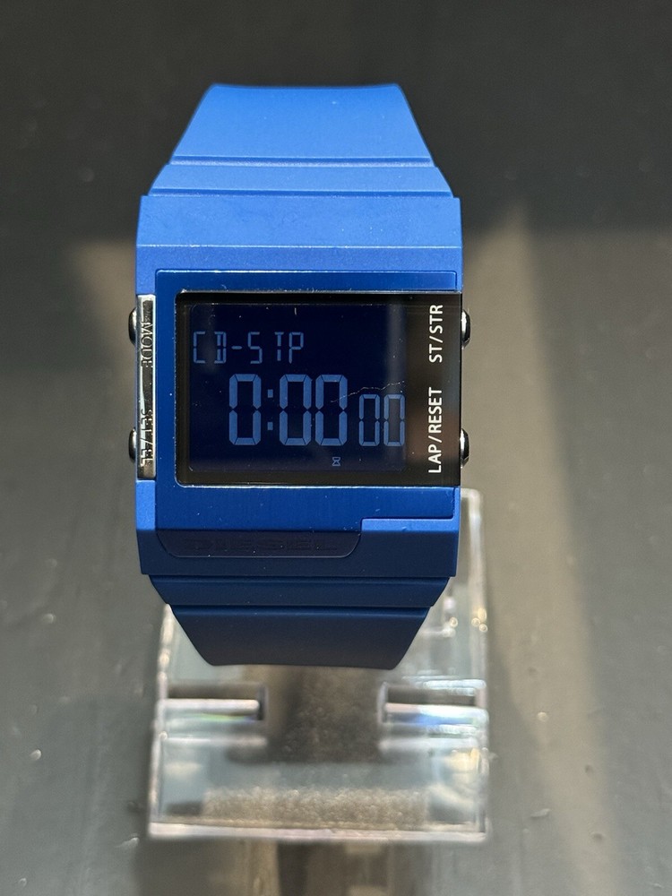 Diesel Digital DZ7134 Blue Rubber Band Quartz Men's Wristwatch