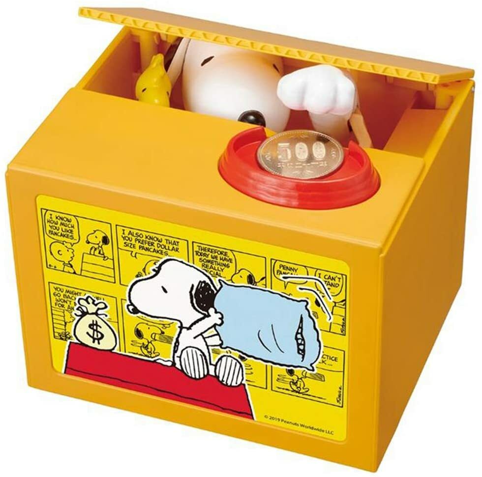 Snoopy Bank Peanuts Piggy Bank Automated Savings Box Funny Snoopy Catch Coins-image